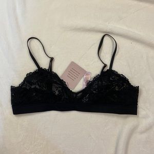 Savage x Fenty Black Lace and Mesh Bralette NWT XL